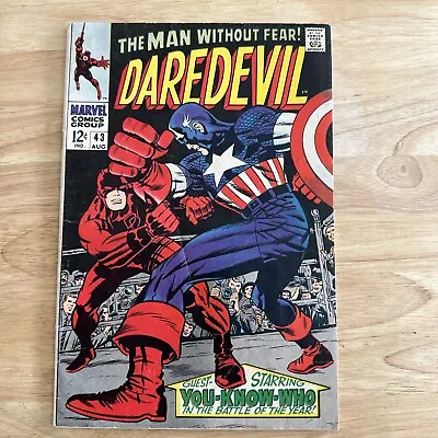 Buy DAREDEVIL #43 (1968) - Mid Grade - CAPTAIN AMERICA APPEARANCE - ORIGIN RETOLD! • 39.98£