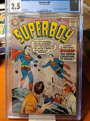Buy Superboy #68 - DC 1958 CGC 2.5 OW Pages 1st Appearance And Origin Of Bizarro. • 419.75£