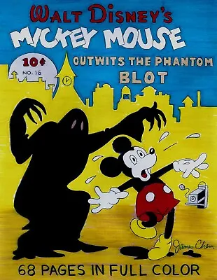 Buy Four Color #16 Cover Recreation Original Comic Art 1st Mickey Mouse In Comics • 237.17£