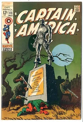 Buy Captain America   #113    VERY FINE+    May 1969    Cap's Funeral  Avengers App. • 115.93£
