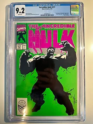 Buy INCREDIBLE HULK #377 CGC 9.2 Near Mint White Pages Marvel Comics • 55.34£