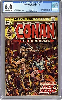 Buy Conan The Barbarian #24 CGC 6.0 1973 3968254004 1st Full Red Sonja Story • 187.20£