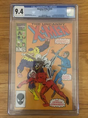 Buy Uncanny X-Men #215 (Marvel 1987) CGC NM 9.4, 1st Appr. Crimson Commando • 31.53£