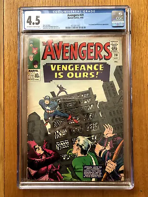 Buy Marvel Comics - Avengers #20 - 1965 Cgc 4.5 Classic Jack Kirby Silver Age Cover • 130£