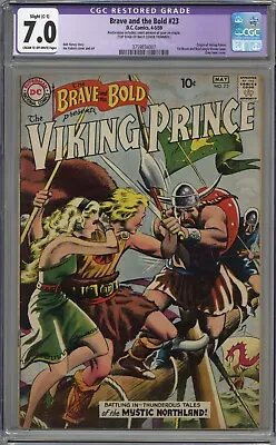 Buy Brave And The Bold #23 Cgc 7.0 Restored Cream To Off-white Pages 1959 • 134.35£
