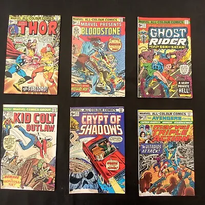 Buy Marvel Comic Bundle.Avengers/Thor/Kid Colt/Ghost Rider/Crypt.1975-6.Job Lot • 10£