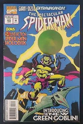 Buy SPECTACULAR SPIDER-MAN #225 (1995) ~ New Green Goblin ~ Hologram Disc Cover • 2.77£