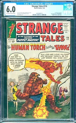 Buy Strange Tales #116 (1964) CGC 6.0 -- O/w To W; 1st Thing X-over; 2nd Nightmare • 203.79£