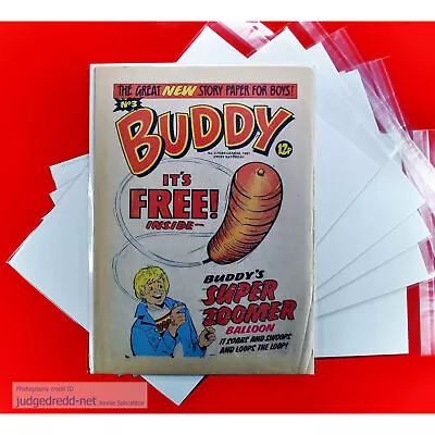 Buy 25 Buddy Comic Bags ONLY Fits A4 Weeklies Acid-Free Size7 [In Stock] For #1 Up • 13.99£