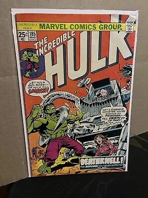 Buy Incredible Hulk 185 🔥1975 DEATH COLONEL ARMBRUSTER🔥GERALD FORD App🔥FN+ • 11.82£