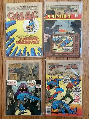 Buy DC Vintage 70’s Comics W/Cut Covers - Action Comics, Superman, Batman, Omac. • 3.99£