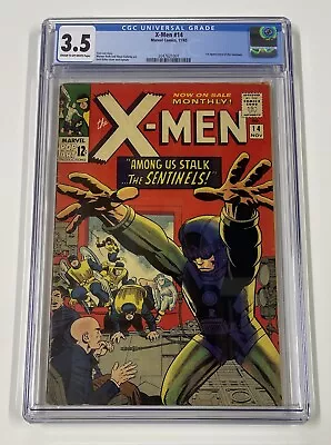Buy X-men #14. Jan 1967. Marvel. 3.5 Cgc. Lee & Kirby! 1st App Of The Sentinels! • 275£