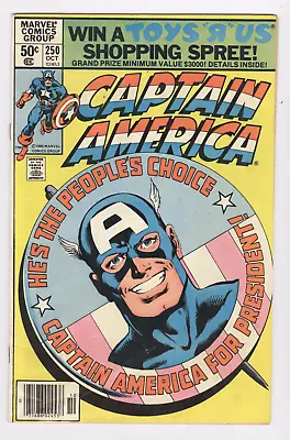 Buy Captain America #250 October 1980 VG John Byne Art, Cap For President • 3.56£