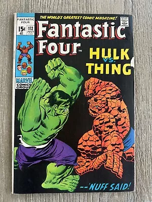 Buy Fantastic Four #112, Marvel 1971, Raw, Lee & Buscema, Key: 2nd Hulk Vs Thing • 91.15£