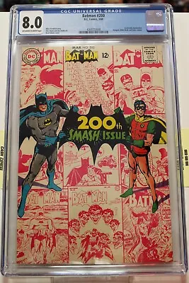 Buy BATMAN #200 (1968) CGC 8.0 Scarecrow App. Penguin, Killer Moth, & Joker Cameo • 143.11£
