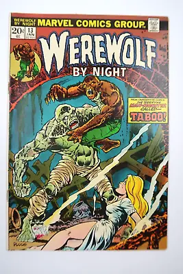 Buy Werewolf By Night #13 1st Appearance Topaz & Taboo Marvel Comics 1974 F+/VF • 31.62£
