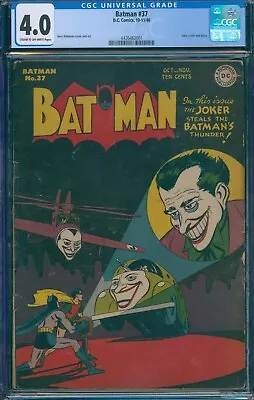 Buy Batman #37 1946 CGC 4.0 COW Pages! Classic Joker Cover! • 1,308.46£