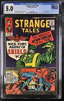 Buy Strange Tales #135 CGC 5.0 1st Appearance Of Nick Fury, Kirby Cover, Marvel 1965 • 130.45£