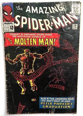 Buy Marvel Comics The Amazing Spider-Man #28 - Sep 1965 - 1st Molten Man - Ditko • 77.48£