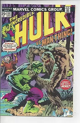 Buy Hulk #197 F (6.0) 1976 Amazing Berni Wrightson Man-Thing Battle Cover • 31.98£