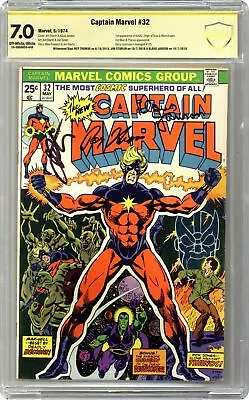Buy Captain Marvel #32 CBCS 7.0 SS Thomas/ Starlin/ Janson 1974 18-3B50655-049 • 98.83£