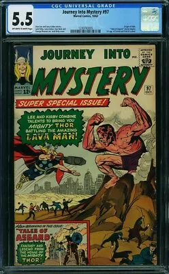 Buy Journey Into Mystery 97 Cgc 5.5 Oww Pages The Amazing Lava Man Origin Of Odin C6 • 237.17£