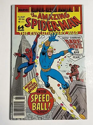 Buy AMAZING SPIDER-MAN ANNUAL #22 NEWSSTAND Higher Grade 1st Speedball Marvel 1988 • 10.24£