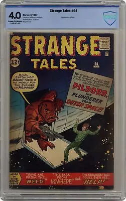 Buy Strange Tales #94 CBCS 4.0 1962 17-2a310f7-026 • 167.90£