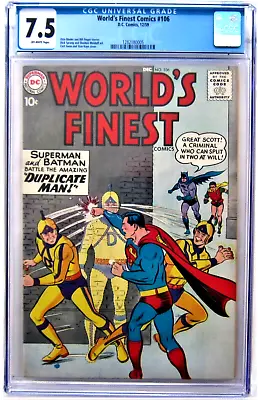 Buy World's Finest - No. 106 - 1959 - CGC 7.5 - Comic • 350£