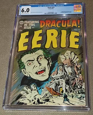 Buy CGC 6 EERIE #12 1st Bram Stokers Dracula Adaptation Avon 1953 Golden Age 12 8/53 • 1,324.26£