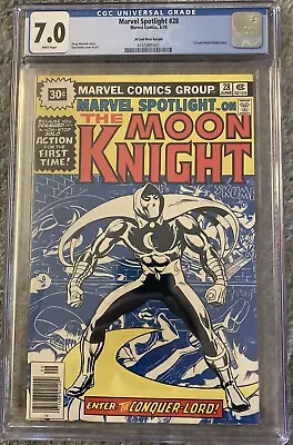 Buy Marvel Spotlight #28 CGC 7.0 1st Solo Moon Knight Story. 30 Cent White Pages • 140.61£