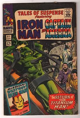 Buy Marvel Comics  TALES OF SUSPENSE  #81 TITANIUM MAN  5.0 VGF  Captain America • 16.99£