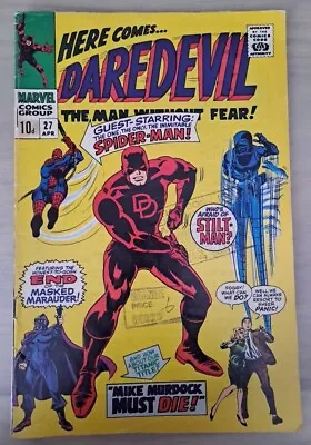 Buy Daredevil #27 Spider-man Crossover. 1967. Bagged & Boarded. Free Uk P&p. Vg/fn. • 19.99£