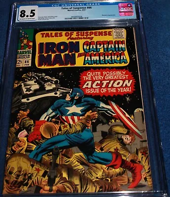 Buy Tales  Of Suspense #86 Cgc 8.5 Jack Kirby Cover & Art! Mandarin, Captain America • 78.35£