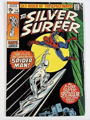 Buy Silver Surfer #14 (1970) Spider-Man ~ Marvel Comics • 50.59£