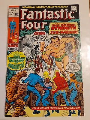 Buy Fantastic Four #102 Sept 1970 VFINE- 7.5 Final Stan Lee And Jack Kirby Issue • 29.99£