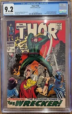 Buy Thor #148 CGC 9.2 1st Appearance Of The Wrecker Marvel 1968 NM- • 355.77£