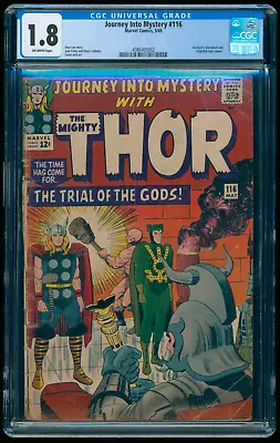 Buy Journey Into Mystery #116 (1965) CGC 1.8 Silver Age Marvel Comic Book THOR/LOKI • 51.95£