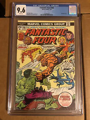 Buy Fantastic Four #166 1976 CGC 9.6 NM+ White Pages, Thing Vs. Hulk, NEW CGC CASE! • 104.55£