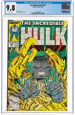 Buy 🔥Incredible Hulk 343 MT 9.8 CGC WHITE PAGES DAVID STORY MCFARLANE COVER AND ART • 274.89£