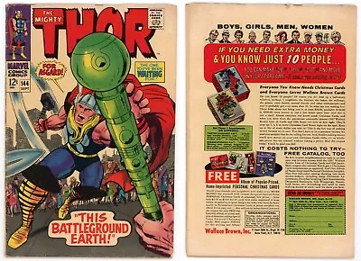 Buy Thor #144 (GD/VG 3.0) Iconic Jack King Kirby Cover Stan Lee Mighty 1967 Marvel • 18.77£