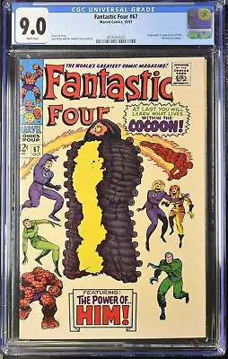 Buy Fantastic Four #67 CGC VF/NM 9.0 White Pages 1st Appearance HIM/Adam Warlock! • 513.10£