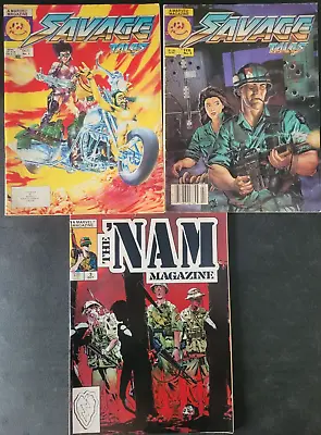 Buy Savage Tales Magazine #1 & 3 (1985) Marvel Comics 1st Appearance The 'nam! Bonus • 11.91£