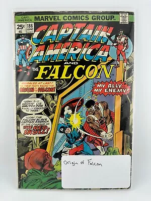 Buy Captain America (and The Falcon) #186/ Origin Of The Falcon/ Marvel, 1975 • 4£