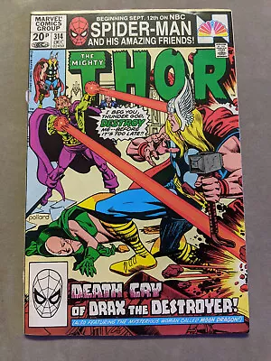 Buy The Mighty Thor #314, Marvel Comics, 1981, Origin Of Drax, FREE UK POSTAGE • 5.99£