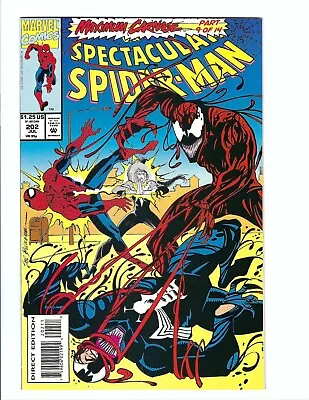 Buy Spectacular Spider-Man 202, VF 8.0, 1993, Max Carnage 9 Of 14, Sal Buscema • 7.34£