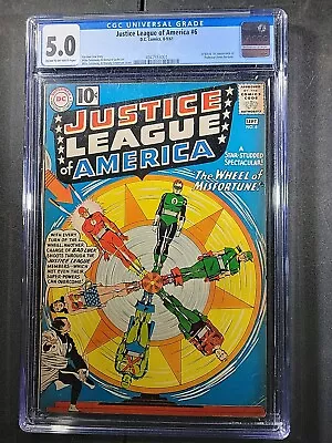 Buy 1961 JUSTICE LEAGUE Of AMERICA  #6 Origin & 1st App Amos Fortune - DC - CGC 5.0 • 114.64£