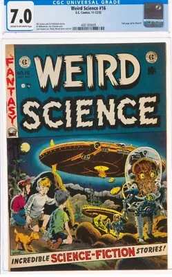 Buy WEIRD SCIENCE #16 CGC 7.0 CR/OW EC Comics Classic Mars Attacks Wood Cover! • 1,424.10£