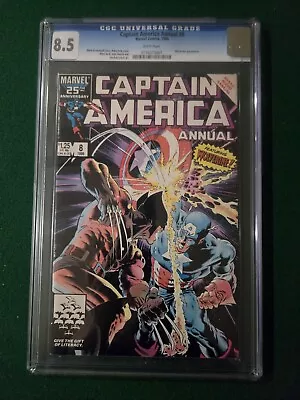 Buy Captain America Annual #8 Cgc 8.5 White Pages Iconic Wolverine Zeck Cover Art • 59.57£
