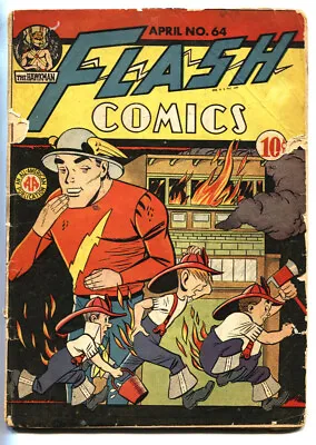 Buy FLASH #64-HAWKMAN-HAWKGIRL-GHOST PATROL-1944-Golden-Age DC Comic Book • 296.82£